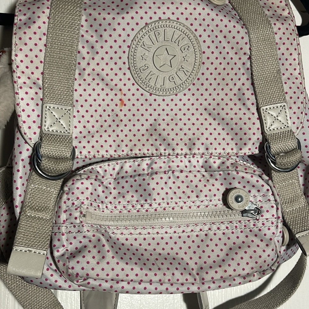 Kipling Small Drawstring Backpack Polka Dot - image 3